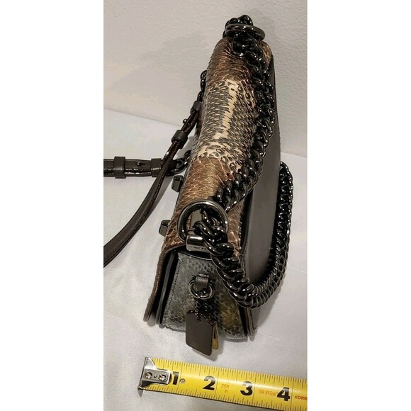 Coach Swagger Shoulder Bag 20 in Metallic Striped Mixed Snakeskin - Picture 11 of 16